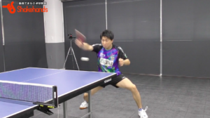 Backhand topspin against downspin