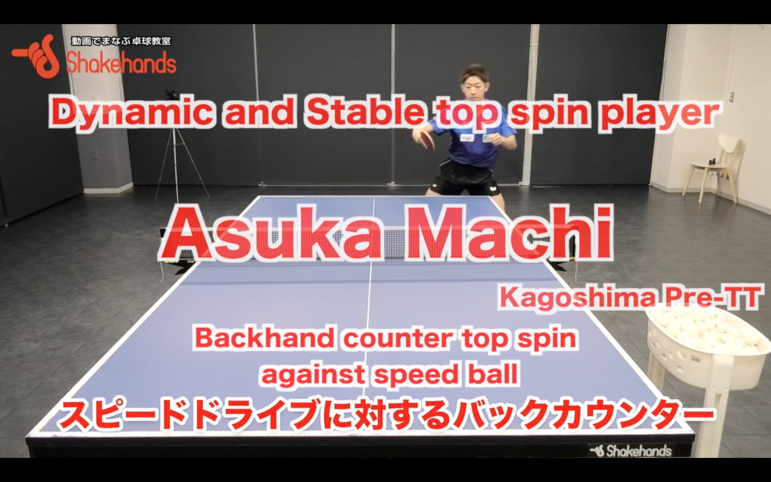 BH counter top spin against speed ball